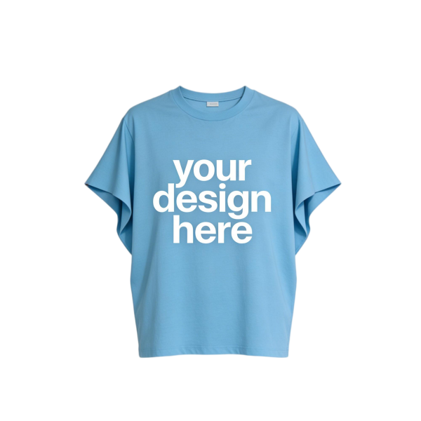 Sky Blue Batwing Sleeve Oversized T-Shirt